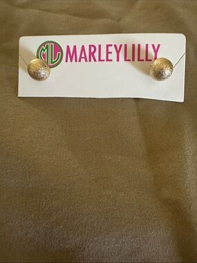 Marley Lilly Gold Textured Ball Stud Earrings